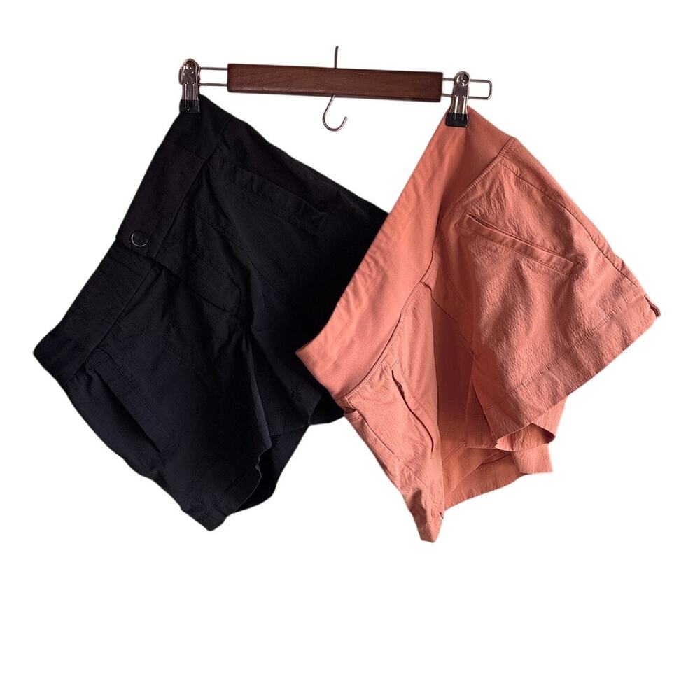 Athleta Shorts Lot Size 0 Black Button + Salmon Pull On Athletic Shorts